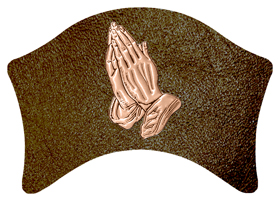 DABAN 516 BZ SH BR Bronze Praying Hands Shimmer Brown Background